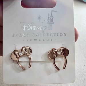 Disney Parks Minnie Ears Rose Gold Earrings
